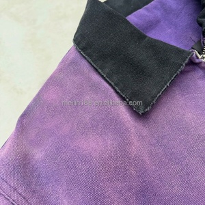 High Quality Embroidery Zip up Workwear Vintage <b>Work</b> <b>Jacket</b> Manufacturer Custom Violet Acid Wash Heavyweight <b>Canvas</b> <b>Work</b> <b>Jackets</b> - Product Image 3