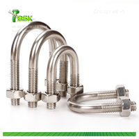 Boulons en U carrés en acier inoxydable 304 avec écrous et rondelles pour plaque de fixation M6 M8 M10 M12 – Fixation de tuyaux carrés