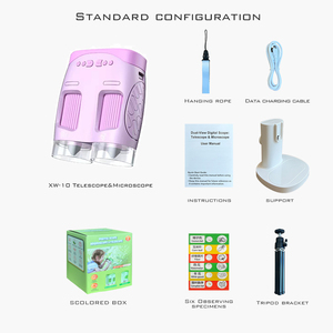 Draagbare educatieve kindermicroscoop wetenschapsset, biologische microscoop speelgoed voor kinderen, gemaakt van duurzaam <span class=keywords><strong>plastic</strong></span> - Product Image 5