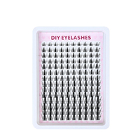 Kit de cils synthétiques DIY en gros, faits à la main, effet éventail, 14 rangées, imperméables, longue durée, pour salon à domicile