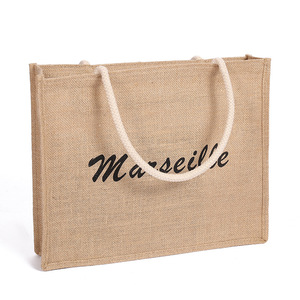 Custom Print Wholesale Exquisite Burlap <strong>Jute</strong> <strong>Bag</strong> <strong>Jute</strong> Shopping <strong>Tote</strong> <strong>Bag</strong> For Wedding Gift - Product Image 6