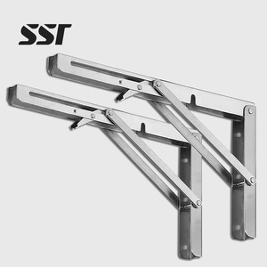 Wholesale Custom Floating Stainless Steel Triangle <b>Bracket</b> Folding Shelf Wall Mounting <b>Brackets</b> Polished SSR Furniture Hardware - Product Image 1