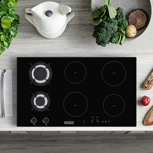 Encimera de cocina híbrida con 6 quemadores, encimera de cocina con inducción infrarroja <span class=keywords><strong>eléctrica</strong></span> de cerámica, 2, <span class=keywords><strong>Gas</strong></span> <span class=keywords><strong>y</strong></span> 4, OEM 220 - Product Image 2