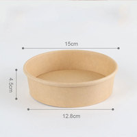 OEM ODM 500ml 750ml 1000ml 1300ml Bols en papier kraft modernes écologiques jetables avec couvercle transparent résistant à la chaleur biodégradable