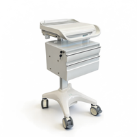 Chariot médical MEDEN M6 avec roues, chariot à instruments portable pour hôpital, panier d'accessoires, hauteur réglable, 4 roulettes pivotantes