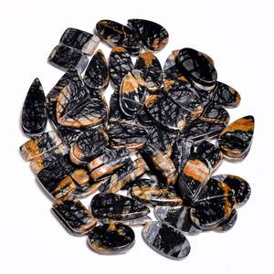 Cabujón de jaspe Picasso Natural directo de fábrica, piedra preciosa de cuarzo suelta para joyería eficiente, par disponible - Product Image 2