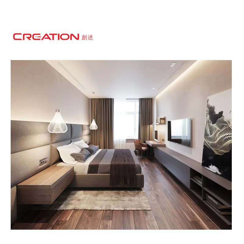 CREATION Delta Hotel High Class Luxury Light Oak Wood Veneer Hotel Furniture For Hotel Project