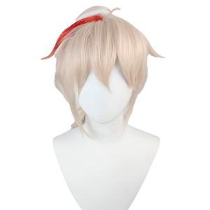 Genshin วิกผมอนิเมะ Kaedehara <span class=keywords><strong>Kazuha</strong></span>,วิกผมผสมสีแดงชมพูเข้มขนาดกลาง45ซม. - Product Image 5