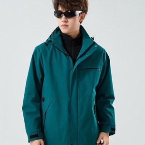 Ensemble deux pièces en polaire pour homme, veste coupe-vent 3 en 1, vêtements de travail thermiques à capuche - Product Image 2