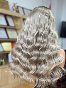 SHY 2024 alta calidad europeo crudo Balayage peluca cuerpo onda Ombre Color con pelo de bebé longitud larga encaje transparente para mujeres - Product Image 3
