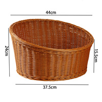 Ensemble de paniers à fruits en osier tressé à la main, paniers à pain ronds pour le rangement de la cuisine, bols de service en rotin naturel, pot de fleurs