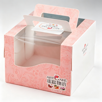 Boîte en papier jetable avec poignée, fenêtre transparente imprimée quadricolore, fermeture magnétique, matériaux recyclés, motif de logo personnalisé