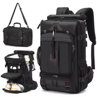 Tas Ransel Pria Bahan Nylon Grosir, Tahan Air, Kompartemen Sepatu Lipat, Port Pengisian Daya USB, Set Perlengkapan Hiking Outdoor yang Tahan Lama