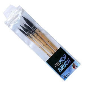 Suministro de fábrica Art Gouache puntiagudo sintético acuarela Quill Mop Brush, Pluma de pintura al óleo pelo de oveja lana cabeza redonda Acrílico - Product Image 5
