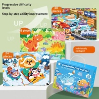 Coffret cadeau pour enfants certifié FSC, grand puzzle portable, 3-6 ans, cadeau de vacances pour la maternelle, prix, éducation précoce