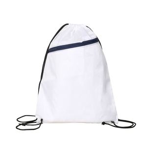 210D Custom Waterproof Polyester <b>Drawstring</b> Sports <b>Backpack</b> with Pocket and Zipper for Storage and Sports Gear Shopping Bags - Product Image 3