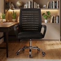 Chaise de bureau pivotante multi-usage en maille respirante avec support dorsal et roulettes silencieuses pour la maison, le bureau et les projets commerciaux