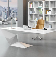 Bureau de direction moderne de luxe, mobilier de bureau, bois massif, blanc or, Turquie, avec tiroir, réglable, 3 places