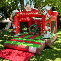 Château gonflable de Noël Père Noël pour enfants, structure gonflable intérieure pour location de fête de Noël