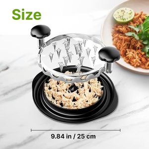 Outil de déchiquetage de viande, de bœuf et de poulet en plastique portable de haute qualité, écologique, 9,84 pouces, avec couvercle transparent antidérapant pour une utilisation en cuisine - Product Image 3