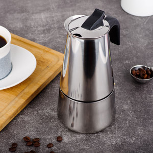 Estufa eléctrica de gas <span class=keywords><strong>Cafetera</strong></span> <span class=keywords><strong>italiana</strong></span> Estufa de <span class=keywords><strong>acero</strong></span> <span class=keywords><strong>inoxidable</strong></span> Café OEM Moka Pot 6 Cup - Product Image 2