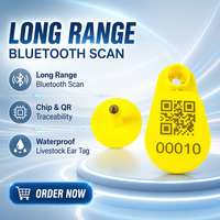 Étiquette d'oreille connectée BT YK10B859 sans fil pour animaux (porcs, chevaux, bovins, moutons) – Suivi et surveillance durables