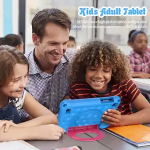 PRITOM M7K dört çekirdekli 4 + 32GB 7 inç Android 11 çocuk pedi EVA darbeye dayanıklı koruyucu kapak ile çocuklar için paly ve çalışma tablet pc