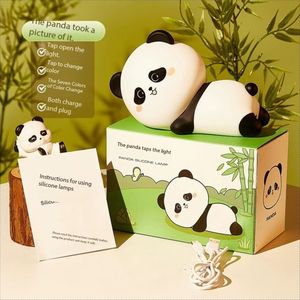 Panda LED <span class=keywords><strong>veilleuse</strong></span> ABS Silicone USB synchronisation chaud coloré sommeil Relaxation avec interrupteur tactile 5V maison atmosphère cadeau - Product Image 6