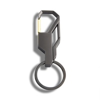 Porte-clés créatifs en alliage de zinc, style sportif, métal simple, pour hommes, clés de voiture, noir, cadeaux uniques, impression de logo personnalisée