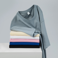 T-shirt en coton 100% lourd et ample, 260g, couleur unie, écologique, style streetwear décontracté, vente en gros