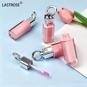 Fabrik Großhandel Lip gloss Klare Behälter Rosa 4ML Tube Silber Abdeckung Leere Lip gloss Flasche mit Schlüssel bund - Product Image 2