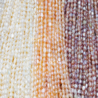 Muses Jewels - Grande promotion - Perles d'eau douce colorées en forme de riz - Brins de perles en vrac - 3-4 mm - 18 cm - Perles naturelles pour la fabrication de bijoux