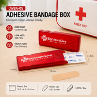 Boîte à pansements adhésifs portable et mince avec logo personnalisé, rechargeable, étui de premiers secours de poche, distributeur de pansements en tissu flexible