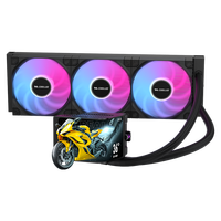 Nouveau refroidisseur d'eau pour processeur ICE REALM VISION 360 BK ARGB à écran incurvé, refroidissement liquide, Intel LGA115X/1200/1700/1851 AMD, pour jeux sur ordinateur