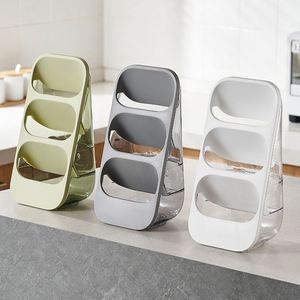 Three-Tier Non-Folding <b>Kitchen</b> Partition Chopsticks Cutlery <b>Storage</b> Rack Dustproof Multifunctional Organizing Plastics - Product Image 6