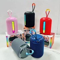 Haut-parleur portable en tissu, subwoofer sans fil d'extérieur avec lumière d'ambiance, mini système audio portable