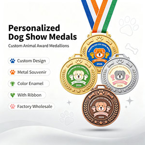 Medallas Personalizadas para Exposiciones Caninas, Medallones de Premio para Animales, Recuerdos Metálicos para Competiciones de Mascotas con Cinta, Venta al Por Mayor de Fábrica - Product Image 4
