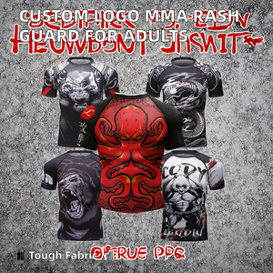 เสื้อรัดรูป MMA สำหรับผู้ใหญ่ ขายดี พร้อมโลโก้สั่งทำ ผ้าโพลีเอสเตอร์ผสมสแปนเด็กซ์ ทอแน่น กระชับรูปร่าง - Product Image 2