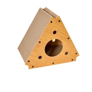 Rascador Triangular para Gatos 45x26x38.5cm, Papel Corrugado Resistente para Gatos, Uso en Todas las Estaciones - Product Image 4