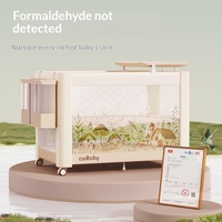 Lit bébé Coolbaby Mushroom House pliable, ouverture/fermeture à une touche, assemblage sans couture, lit de maternité portable multifonctionnel
