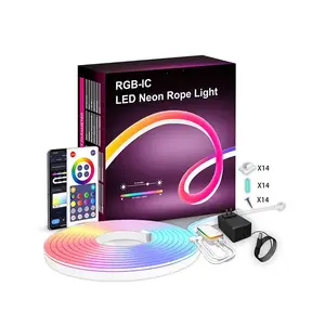 LEDEAST NH-021 akıllı ev aydınlatma LED müzik şerit ışık 5M 10M APP kontrol müzik Sync RGBIC LED Neon ip ışık