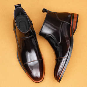 Nouvelles Bottines Originales en Cuir de Cheval pour Hommes 2025 – Lavables, Fabriquées à la Main par Goodyear, Style Rétro Amekaki, Chaussures de Travail à Lacets Antidérapantes - Product Image 2