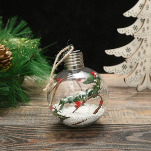 8cm Creative Transparent <b>Led</b> PET Luminous Handmade High Quality Christmas <b>Ball</b> Simulation Plant Decoration Festival Party - Product Image 5