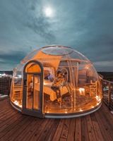 Dôme de yourte mongole géodésique en polycarbonate préfabriqué pour l'extérieur, tente de luxe pour hôtel de villégiature