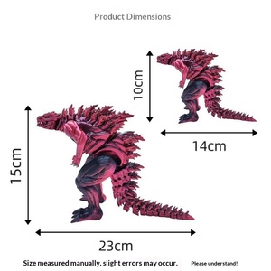 Dinosauro <span class=keywords><strong>Godzilla</strong></span> Muscoloso Stampato in 3D con Articolazioni Mobili in Materiale PLA, Adatto per Modelli Creativi e Regali per Uomini - Product Image 6