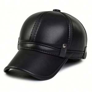 Casquette de baseball en cuir pour homme, nouvelle collection hiver 2024, vente en gros - Product Image 6