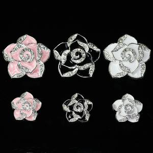 情人节创意奢华优雅山茶花金属黑粉色花朵吊饰DIY饰品配件手机壳装饰 - Product Image 2