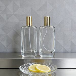 Perfume <span class=keywords><strong>de</strong></span> Vidrio Transparente con Bomba <span class=keywords><strong>de</strong></span> Pulverización, Diseño Moderno y Lujoso, Estampado Dorado, Serigrafiado, 30ml 50ml 100ml, Superventas - Product Image 1