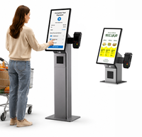 Terminal de punto de venta con pantalla táctil grande de 21.5 pulgadas, kiosco interactivo de autoservicio para pedidos en restaurantes, comida rápida, cafeterías y tiendas.