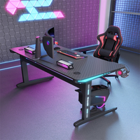 Bureau d'Ordinateur Motorisé à Hauteur Réglable de Haute Qualité, Vente Chaude, Table de Jeu Électrique, Bureau PC avec LED